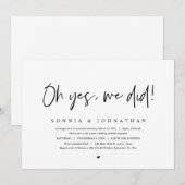 Trouwvlucht, Oh Ja, We hebben het gedaan Kaart (Voorkant / Achterkant)
