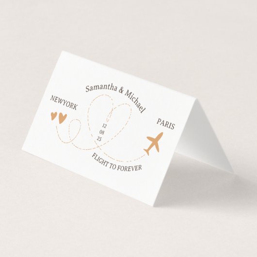 Trouwvlucht Reis QR-code afspeellijst Kaart (Achterkant)