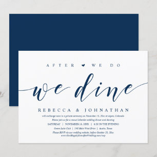 Trouwvlucht Uitnodiging, Na We Do, We Dine Kaart