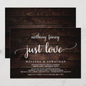 Trouwvlucht Uitnodiging, Niets Gewoons Alleen Lief Kaart (Voorkant / Achterkant)