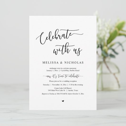 Trouwvlucht, Vier het met ons, Informele stijl Kaart (Staand voorkant)