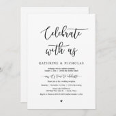 Trouwvlucht, Vier het met ons, Romantisch Kaart (Voorkant / Achterkant)