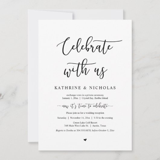 Trouwvlucht, Vier met ons mee, Romantisch  Kaart (Voorkant)