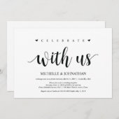 Trouwvlucht, vier met ons Uitnodigingen (Voorkant / Achterkant)