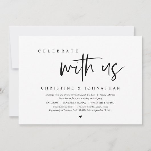 Trouwvluchtfeest, vier het met ons kaart (Voorkant)