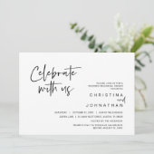 Trouwvluchtfeest, vier met ons uitnodiging (Staand voorkant)