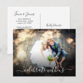 Trouwvluchtfeest vieren met ons uitnodiging briefkaart (Voorkant / Achterkant)
