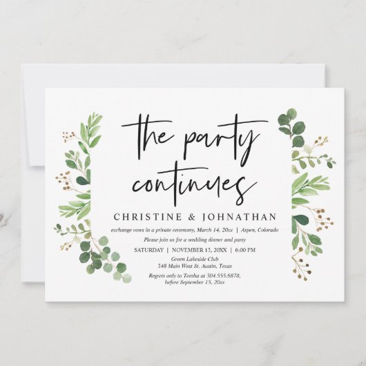 Trouwvluchtfeestviering gaat door kaart (Voorkant)