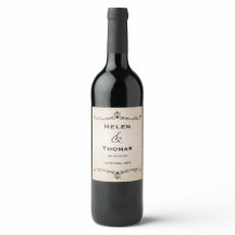 Trouwvoedsel en drank labelset in vintage stijl