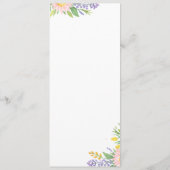 Trouwvoedselmenu | Klassieke Miniimale Bloem Menu (Achterkant)