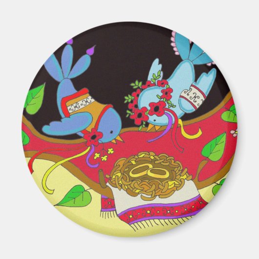 Trouwvogels Oekraïense volkskunst Magneet (Voorkant)