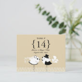 Trouwvogels Tafelnummer Zitplaatsen Kaarten (Staand voorkant)