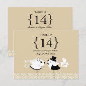 Trouwvogels Tafelnummer Zitplaatsen Kaarten (Voorkant / Achterkant)