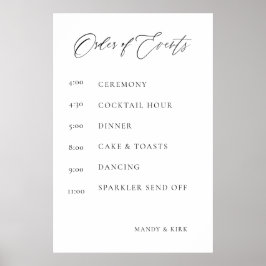 Trouwvolgorde bord | Elegant Minimaal  Poster