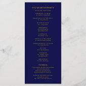 Trouwvolgorde Serviceprogramma Goud Navyblauw Programmakaart (Achterkant)
