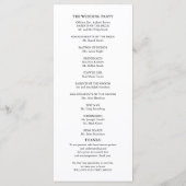 Trouwvolgorde van de vierceremonie Elegant program Programmakaart (Achterkant)