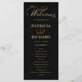 Trouwvolgorde van de viering programmaboekje goud programmakaart (Voorkant)