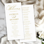 Trouwvolgorde van de viering Programmaboekje Goud Programmakaart