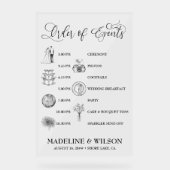 Trouwvolgorde van evenementen Iconen Kalligrafie D Acryl Bord (Voorkant)