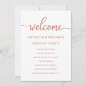 Trouwvolgorde van evenementen Rozen Goud Kaart (Voorkant)