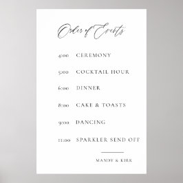 Trouwvolgorde van gebeurtenissen bord | Elegant Mi Poster
