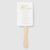 Trouwvolgorde van Gebeurtenissen Tijdlijn Goud Fol Handwaaier (Voorkant)