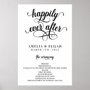 Trouwvolgordeteken 'Happily Ever After' Poster