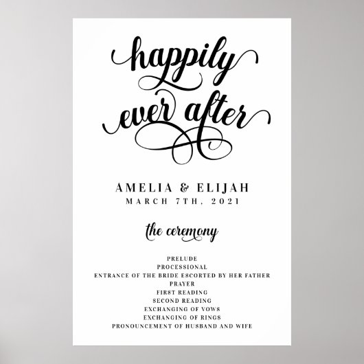 Trouwvolgordeteken 'Happily Ever After' Poster (Voorkant)