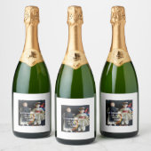 Trouwvoorkeur Roemeense nationale kostuum sprankel Sparkling Wijnetiket (Flessen)