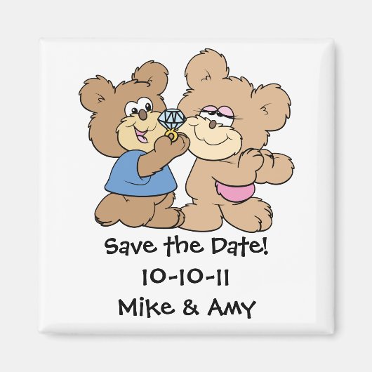 trouwvoorstel beren save the date magneet (Voorkant)