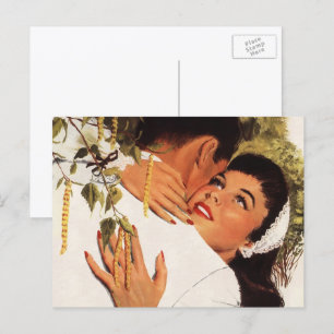 Trouwvoorstel in vintage stijl, liefde en romantie briefkaart