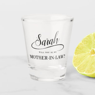Trouwvoorstel Moeder in de wet Handgeschreven scri Shot Glas