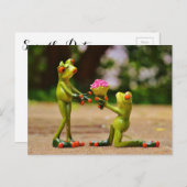 Trouwvoorstel voor kikkers aankondigingskaart (Voorkant / Achterkant)