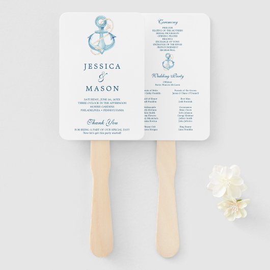 Trouwwaaierprogramma voor de marine handwaaier (Voorkant en achterkant)