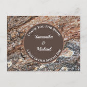 Trouwwaardering Rustieke Houtnerf Bedankt Briefkaart (Voorkant)