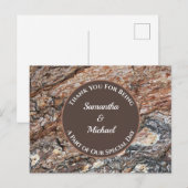 Trouwwaardering Rustieke Houtnerf Dank U Briefkaart (Voorkant / Achterkant)