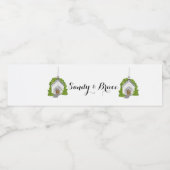 Trouwwater flessenlabels - waterverf kerk waterfles etiket (Enkel label)