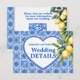 💙🍋Trouwwebsite Azul & Limone Romance Informatiekaartje