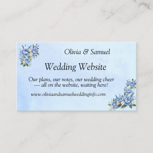 Trouwwebsite - Blue Peony Set Informatiekaartje (Voorkant)