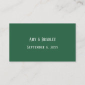 Trouwwebsite Details Elegant Script Leaf Groen Informatiekaartje (Achterkant)