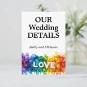 🌈 Trouwwebsite LGBTQ geschilderd met liefde Informatiekaartje (Staand voorkant)