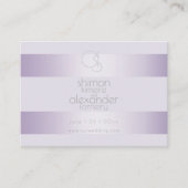 Trouwwebsite | Lila Shimmer Stripes Monogram Visitekaartje (Voorkant)