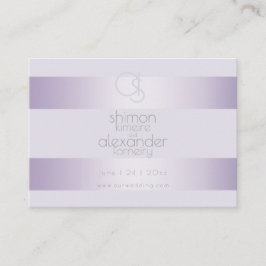 Trouwwebsite | Lila Shimmer Stripes Monogram Visitekaartje