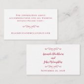 Trouwwebsite Magenta Rood Moderne Details Informatiekaartje (Voorkant / Achterkant)