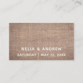 Trouwwebsite, Modern Script & Burlap Informatiekaartje (Achterkant)