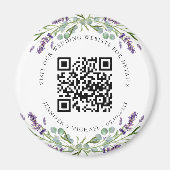 Trouwwebsite QR-code details RSVP lavendel Magneet (Voorkant)
