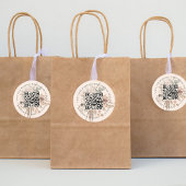 Trouwwebsite QR code details rsvp pampas beige Ronde Sticker