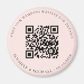 Trouwwebsite QR-code details rsvp roze goud Magneet (Voorkant)