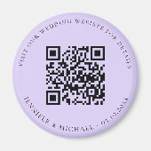 Trouwwebsite QR-code details RSVP viooltje Magneet (Voorkant)
