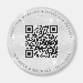 Trouwwebsite QR-code details RSVP zilver Magneet (Voorkant)